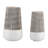 Stoneware Ceramic Vase with Textured Ribbed Design-1724255139