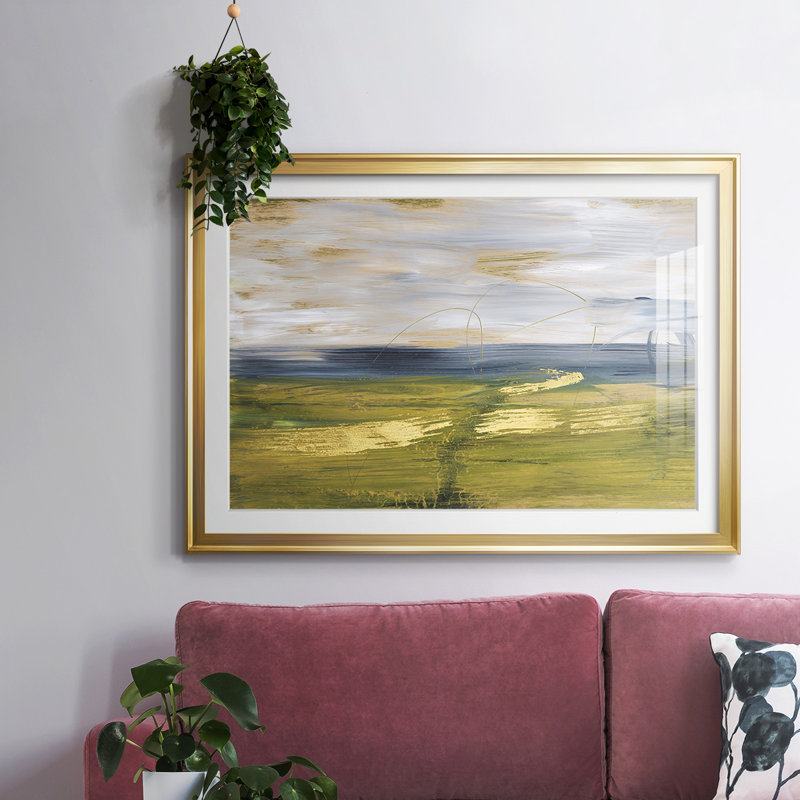 Ciel et terre II, impression sur papier, H 27 po x l 39 po x P 1,5 po, Or