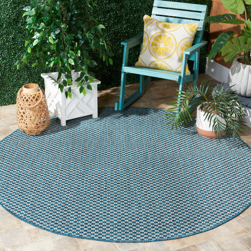 Dirks Performance Geometric Indoor/Outdoor Area Rug, Round 6'7"