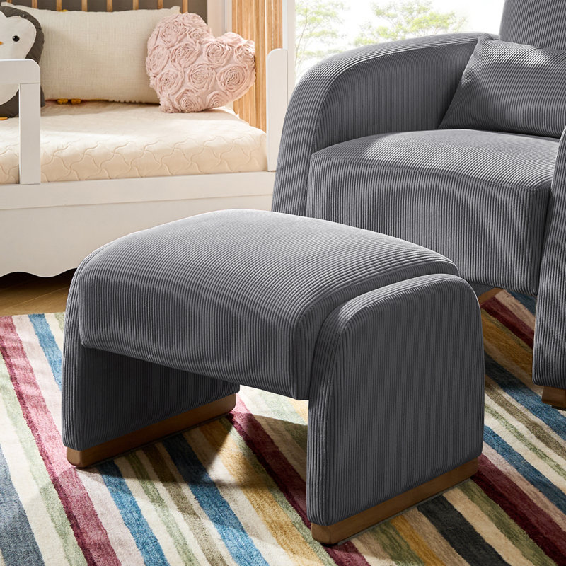 64cm Wide Rectangle Solid Colour Standard Ottoman, Grey