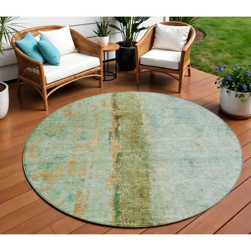 HomeRoots Round Machine Woven Area Rug