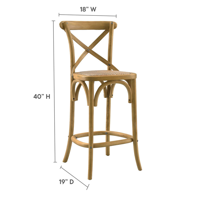 Modway Gear Stool, Counter Stool (25.5" Seat Height), Natural