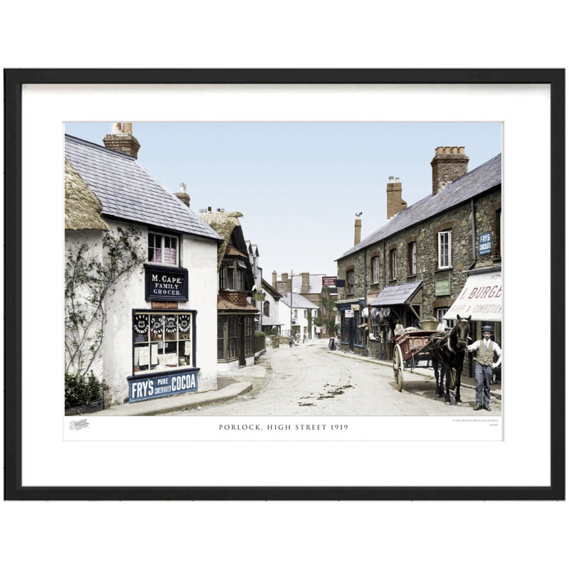 Porlock, High Street 1919 - Single Picture Frame Print, 45cm H x 60cm W x 2.3cm D