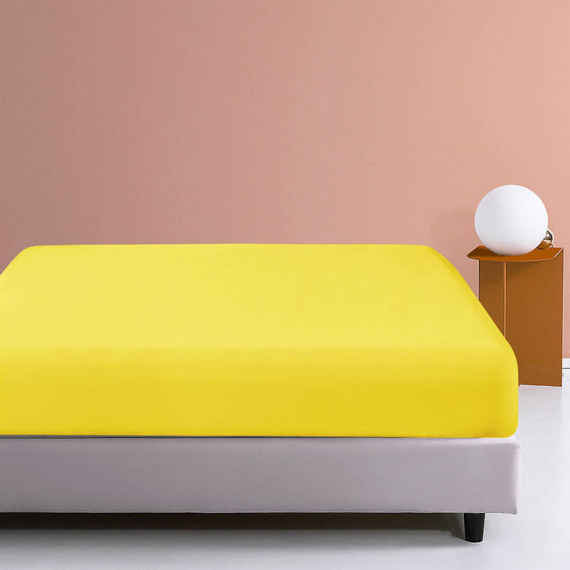 Drap-housse seulement, drap-housse à poche profonde en microfibre brossée 1800 - NTBAY, Drap-housse grand, Jaune