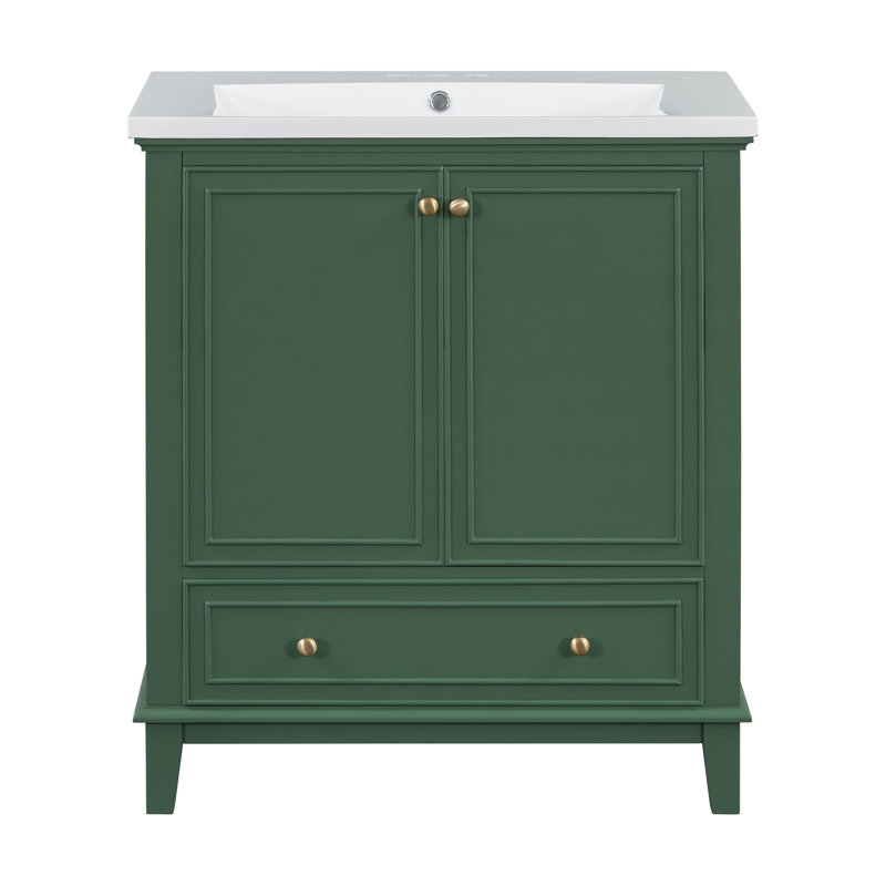 Meuble-lavabo 30 po avec lavabo, Vert foncé