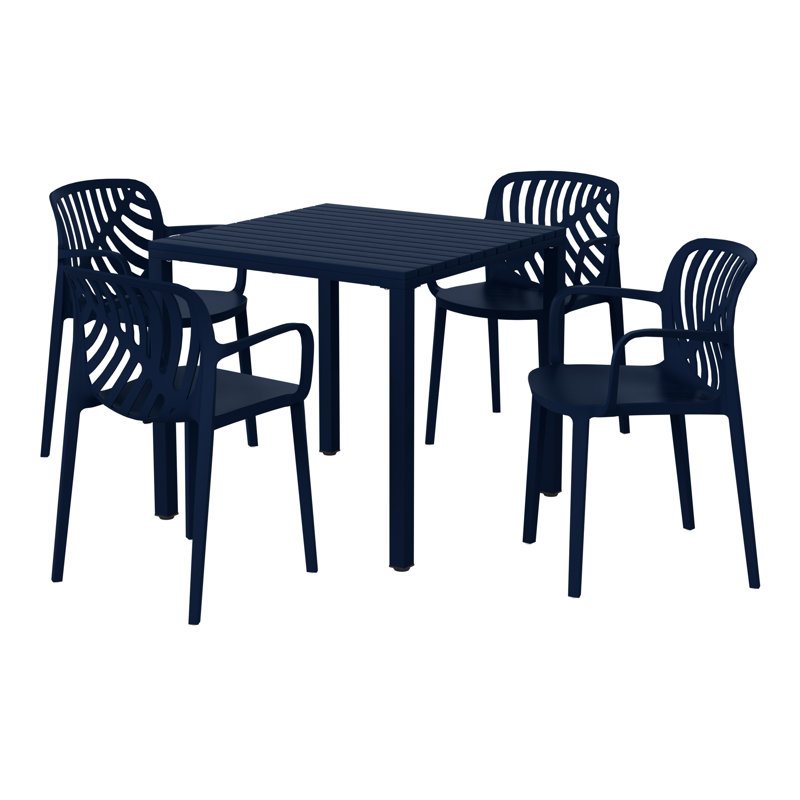 Ensemble repas carré pour 4 personnes, Navy