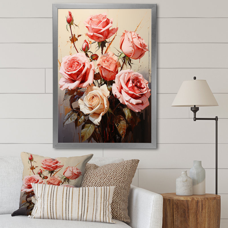 Bouquet de roses ravissantes Brantcairn, H 20 po x l 12 po x P 1 po, Cadre photo argenté