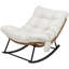 Fauteuil à bascule d'extérieur avec coussin