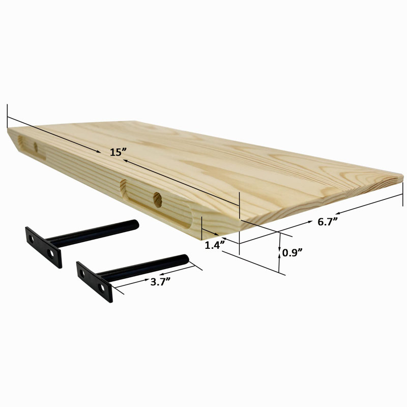 3 Piece Pine Floating Shelf, Pine Wood Boards