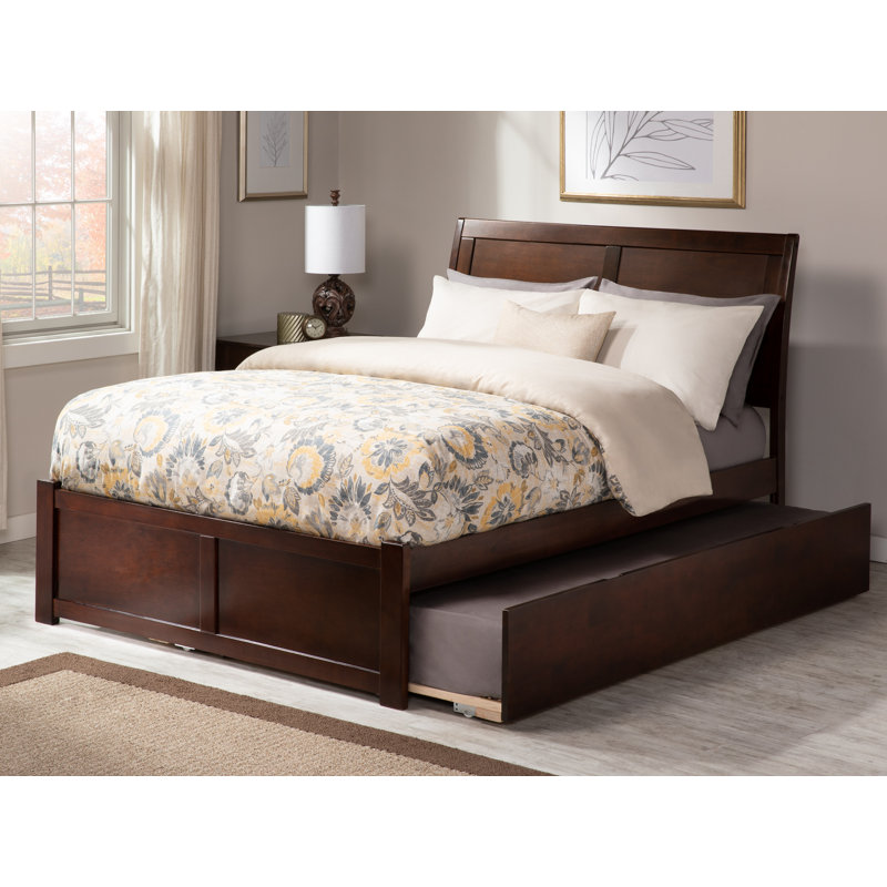 Portland Solid Wood Platform Bed with Panel Footboard and Trundle, Twin, null