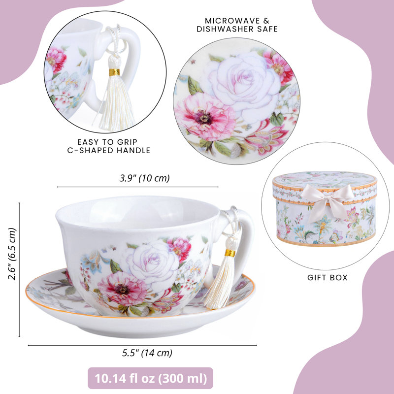 Tasse à thé / café avec soucoupe Dream Garden