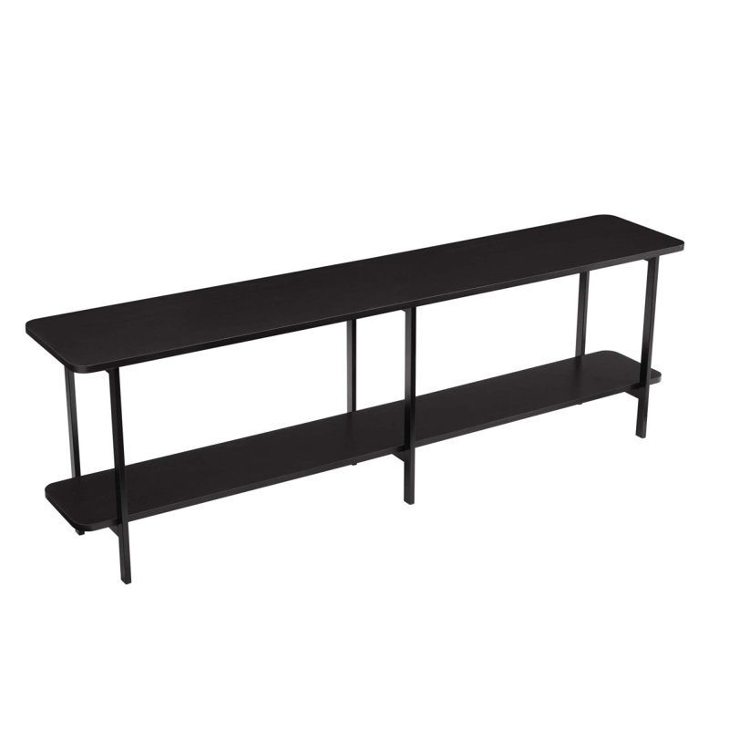 Celine 71" Console Table In Black (2Shelf), Black