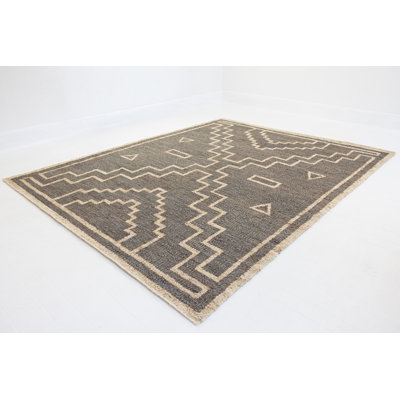 Wren Hand Knotted Jute / Sisal Geometric Area Rug