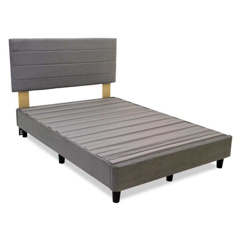 Lit plateforme tapissier Tibbie, Beige, Simple