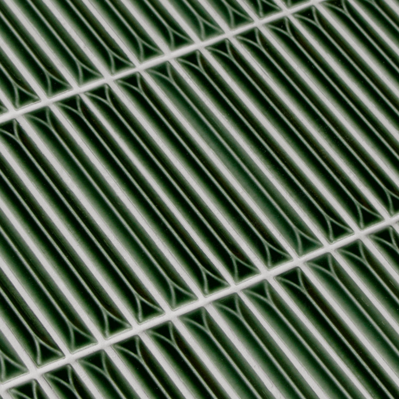 Carreau de mosaïque murale en porcelaine empilée 12 po x 12 po, Vert