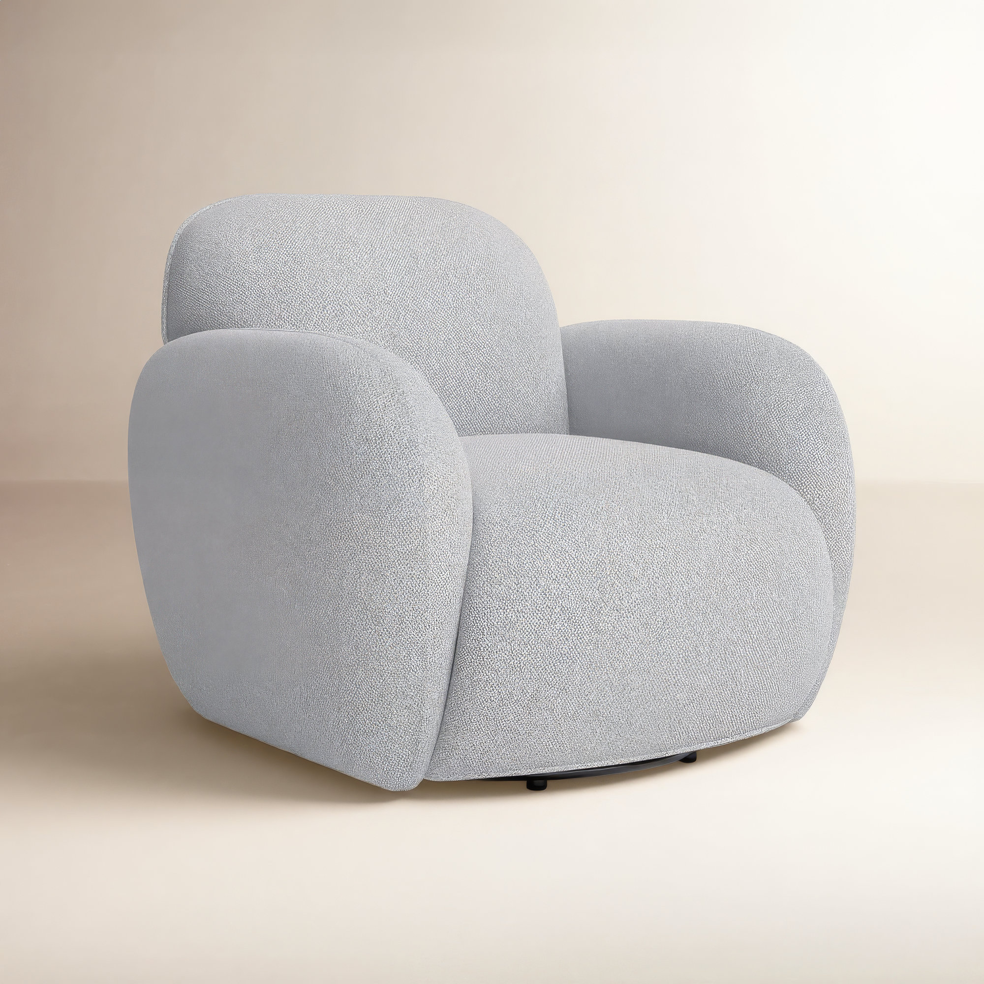 Soria Swivel Armchair, Champagne Boucle