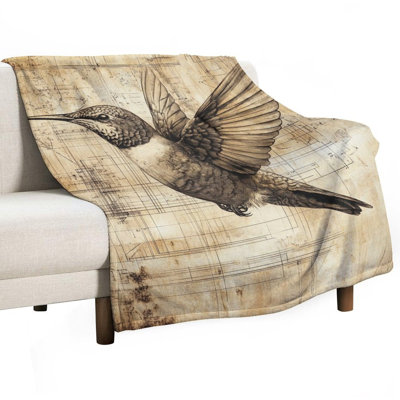 Jeté de colibri volant en flanelle de luxe