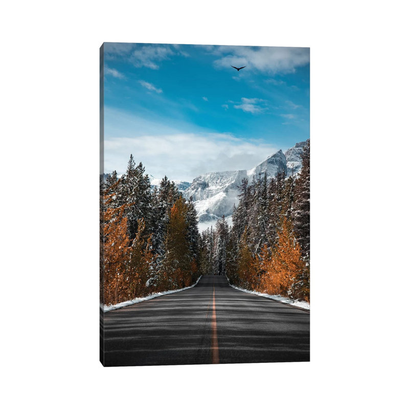 Winter Road by Lucas Moore - Wrapped Canvas Print, 20.32 cm H x 30.48 cm W