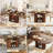 70x36 Extra Deep Dining Table for 6-8 with Fluted Base and Large Storage Cabinet Farmhouse Kitchen Dinner Table for Dining Room Kitchen-51923324