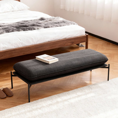 Banc rembourré noir