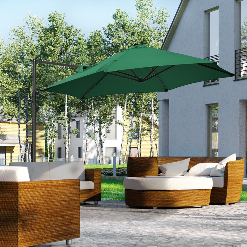 Braiya 256cm Cantilever Parasol, Green
