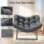 Chaise berçante d'extérieur surdimensionnée turquoise avec coussin épais Papasan-344945955-356683401