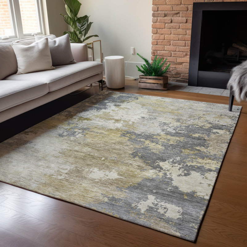 Machine Washable Indoor/Outdoor Earleville ACN2367 Abstract Rug, Rectangle 8' x 10'