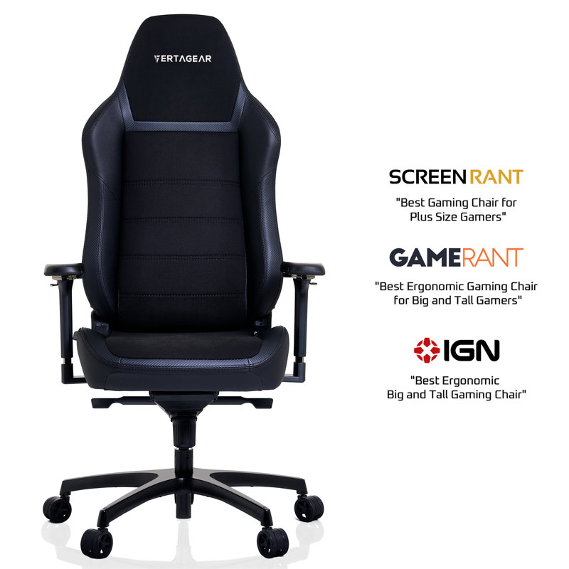 Carbon Black Ergonomic Aluminum Alloy Gaming Chair with Adjustable Armrests
