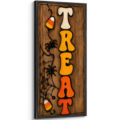 Soin d'Halloween «candy candy», toile d'araignée, décoration rustique, impression sur toile encadrée