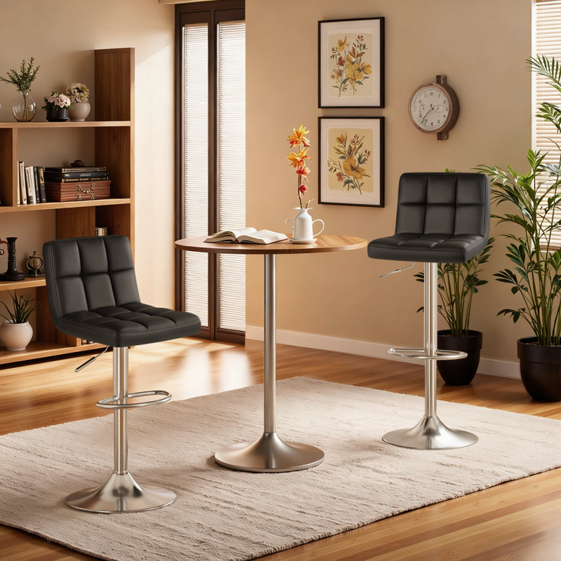Tabouret de bar pivotant à hauteur réglable Stallcup, Noir