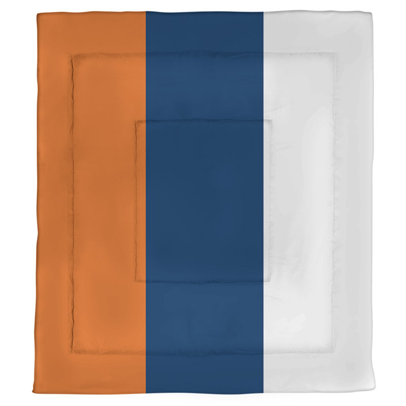 Édredon simple réversible Houston Baseball, Orange / marine / blanc, Édredon simple TG
