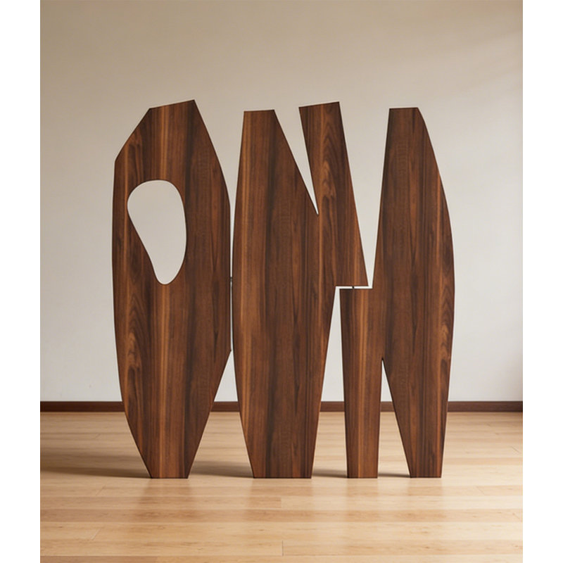 Paravent abstrait en bois
