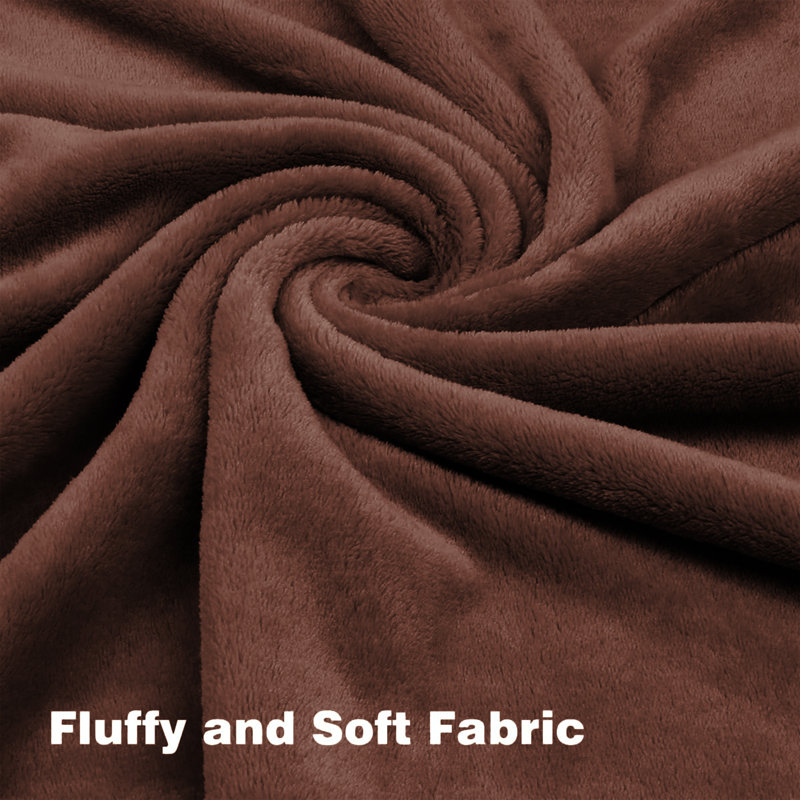 Jyon Soft Touch Mink Faux Fur Throw/Blanket, Coffee, Double