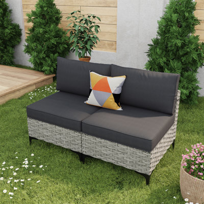 Emroy Wicker/Rattan 2 - Person Seating Group With Cushions by Ebern Designs