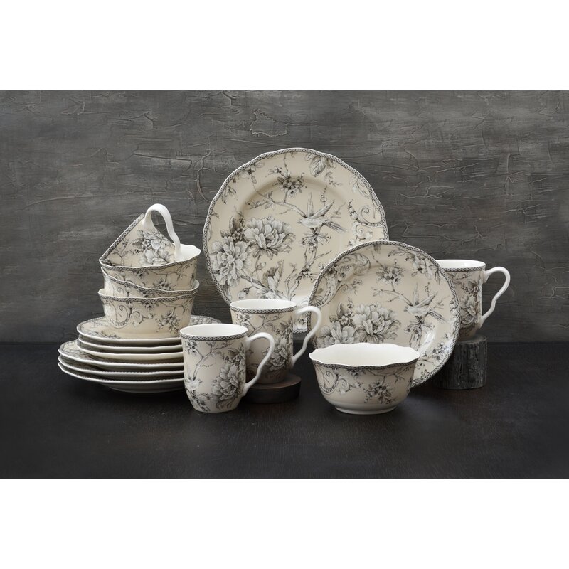222 Fifth Adelaide 16 Piece Dinnerware Set, Service for 4 & Reviews ...