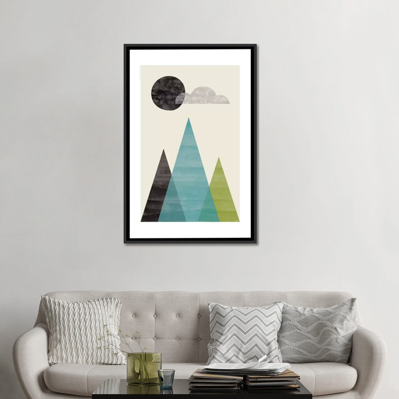 «Mountains I» par TomasDesign - impression sur toile tendue, H 48 po x l 32 po x P 1,5 po, Toile avec cadre noir