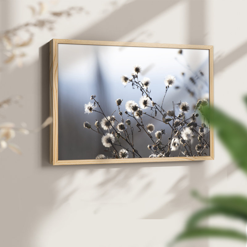 Printemps duveteux - imprimé encadré - réversible, Naturel, H 11 po x l 14 po