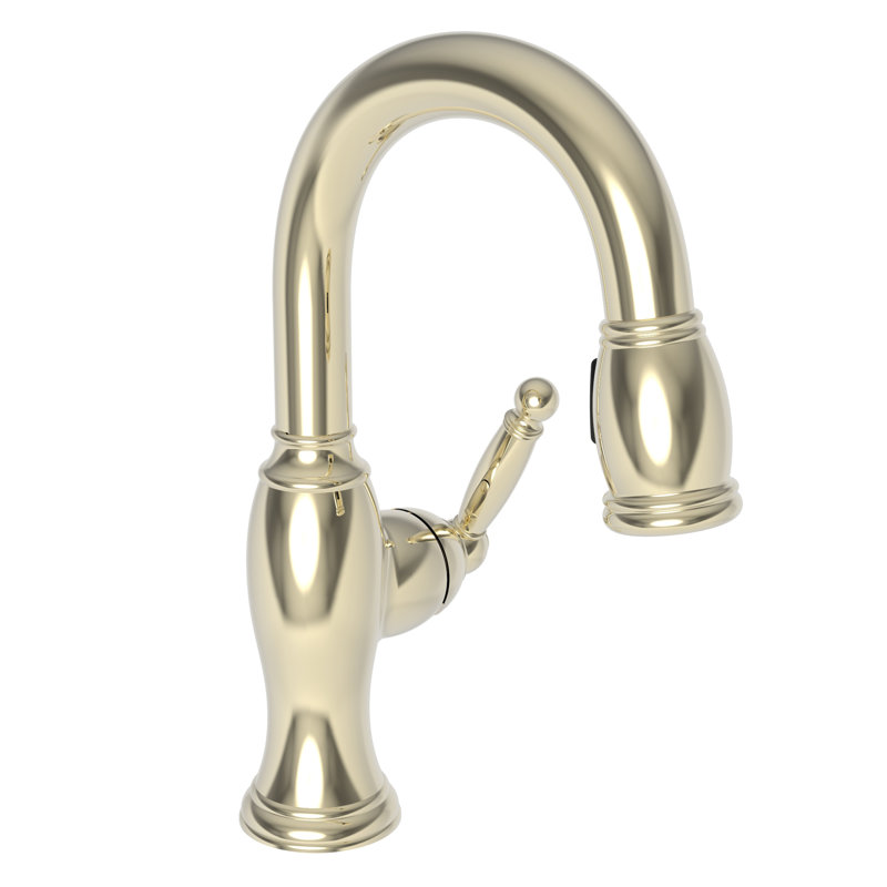Nadya Single Handle Pull Down Bar Faucet, French Gold (PVD)