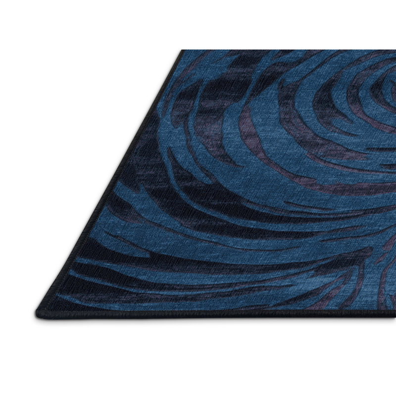 Tapis abstrait gris lavable à la machine, Rectangle 6 pi x 9 pi