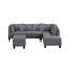 Canapé, chaise et repose-pieds 104,5 po, gris