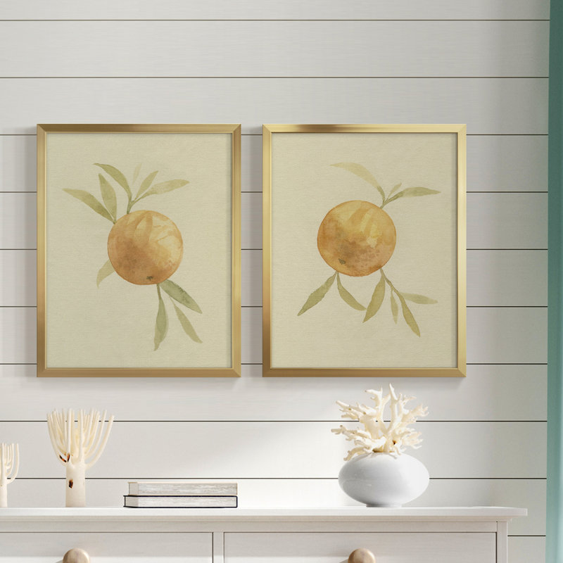 «Dappled Oranges I», toile encadrée de qualité supérieure - prête à être accrochée, H 16 po x l 38 po x P 1,5 po