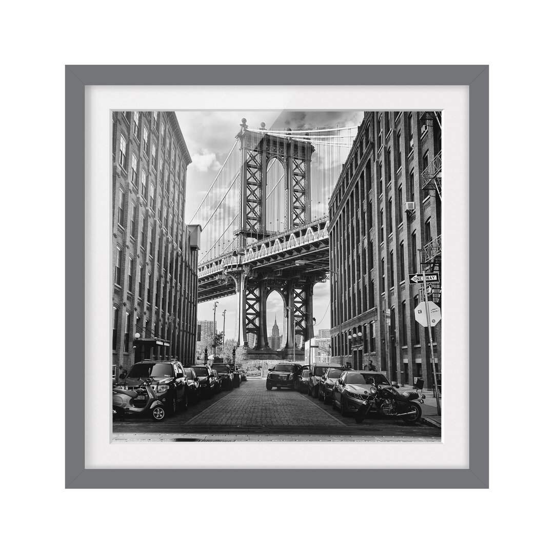 Gerahmter Grafikdruck Manhattan Bridge in America