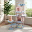 Arbre à chat 71 pouces avec grand coussin de fleurs amovible et hamac bleu-1315574601-1315574646
