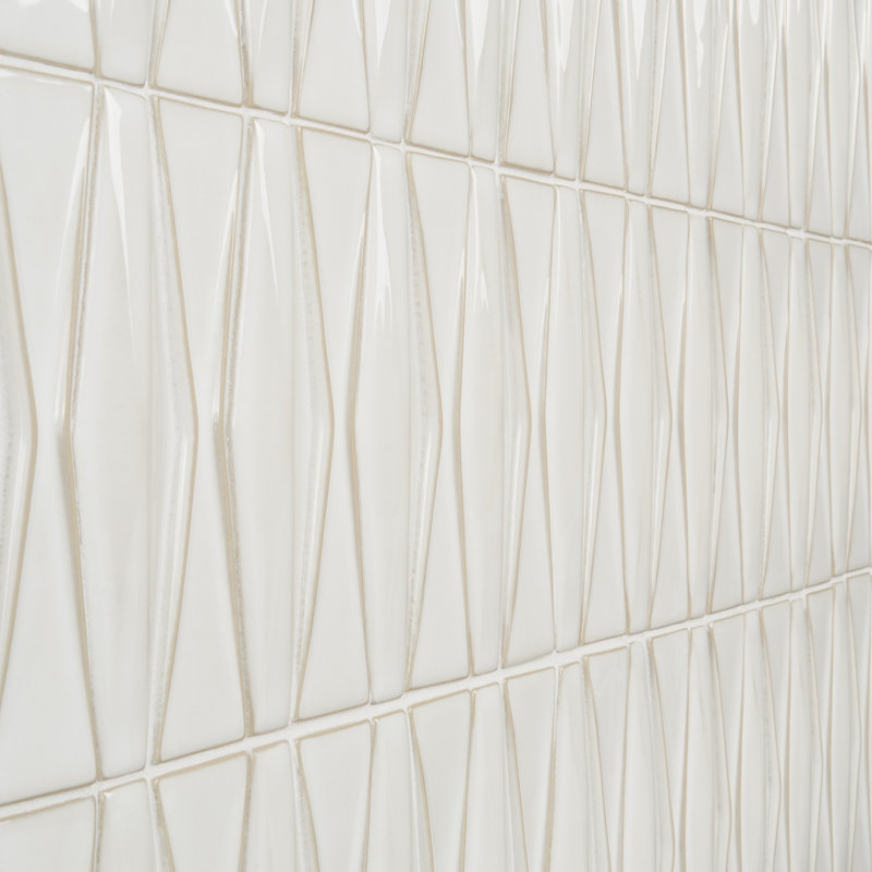 Divine Harlequin 13 in. x 16 in. Glass Mosaic Tile (1.39 Sq. Ft. / Sheet), Natural White