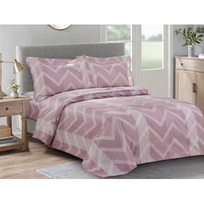 French Chevron Waves Pattern Cotton Chevron / Zig Zag Duvet Cover