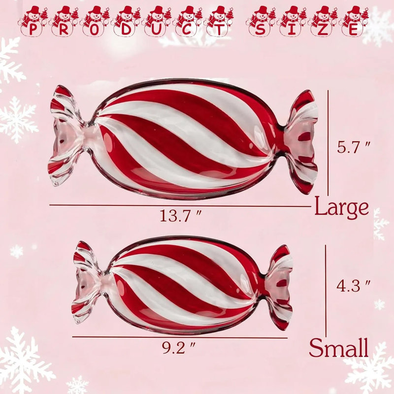 Plateau de service en verre Christmas Scenic Winter Wonderland, 9,5 po, Jaune