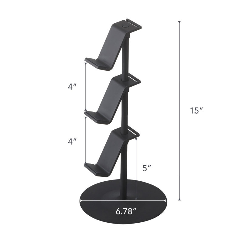 Yamazaki Home Universal Adjustable Game Controller Stand/Controller Holder, Steel, Adjustable Tiers, Black