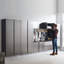 Armoire de garage murale de la série - Gris métallique avec conception à fermeture douce, rangement en profondeur, résistance à l'eau et à la chaleur, et résistance aux rayures, aux taches
