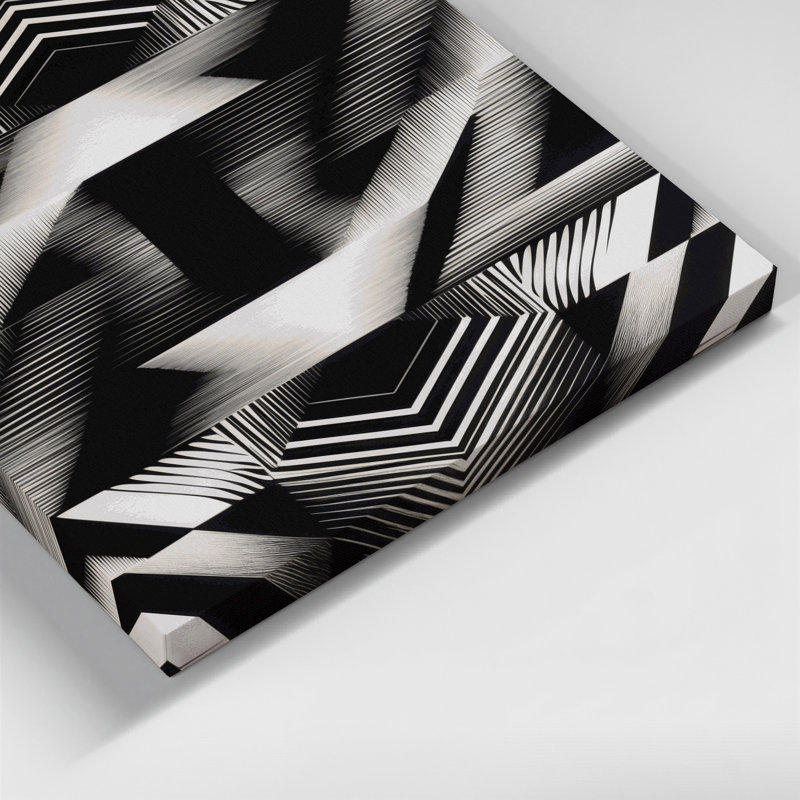 Op Art 4 Black Canvas Wall Art, 11" H x 14" W