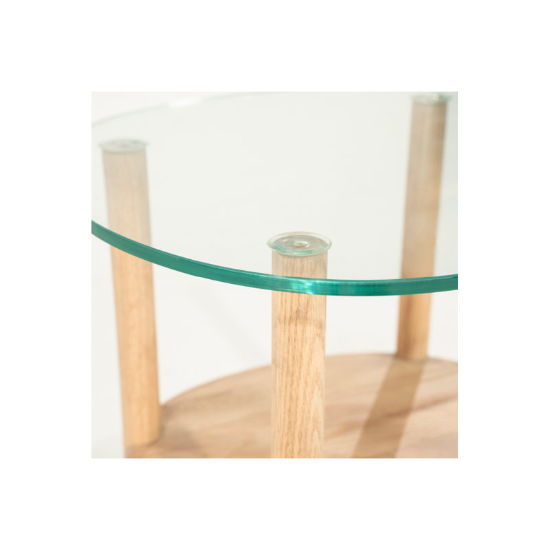 Cleo Glass End Table, Natural